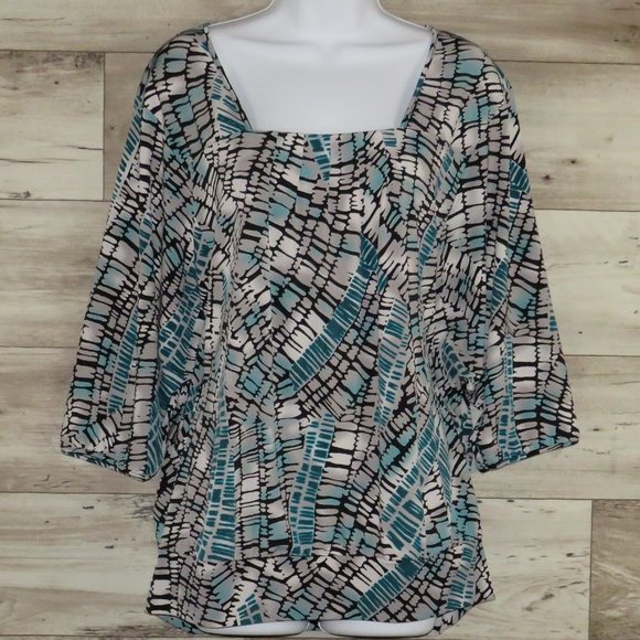 Worthington* Women's Ballet Neck Straight Hem Pullover Dolman Blouse~ Size Large - Picture 1 of 10